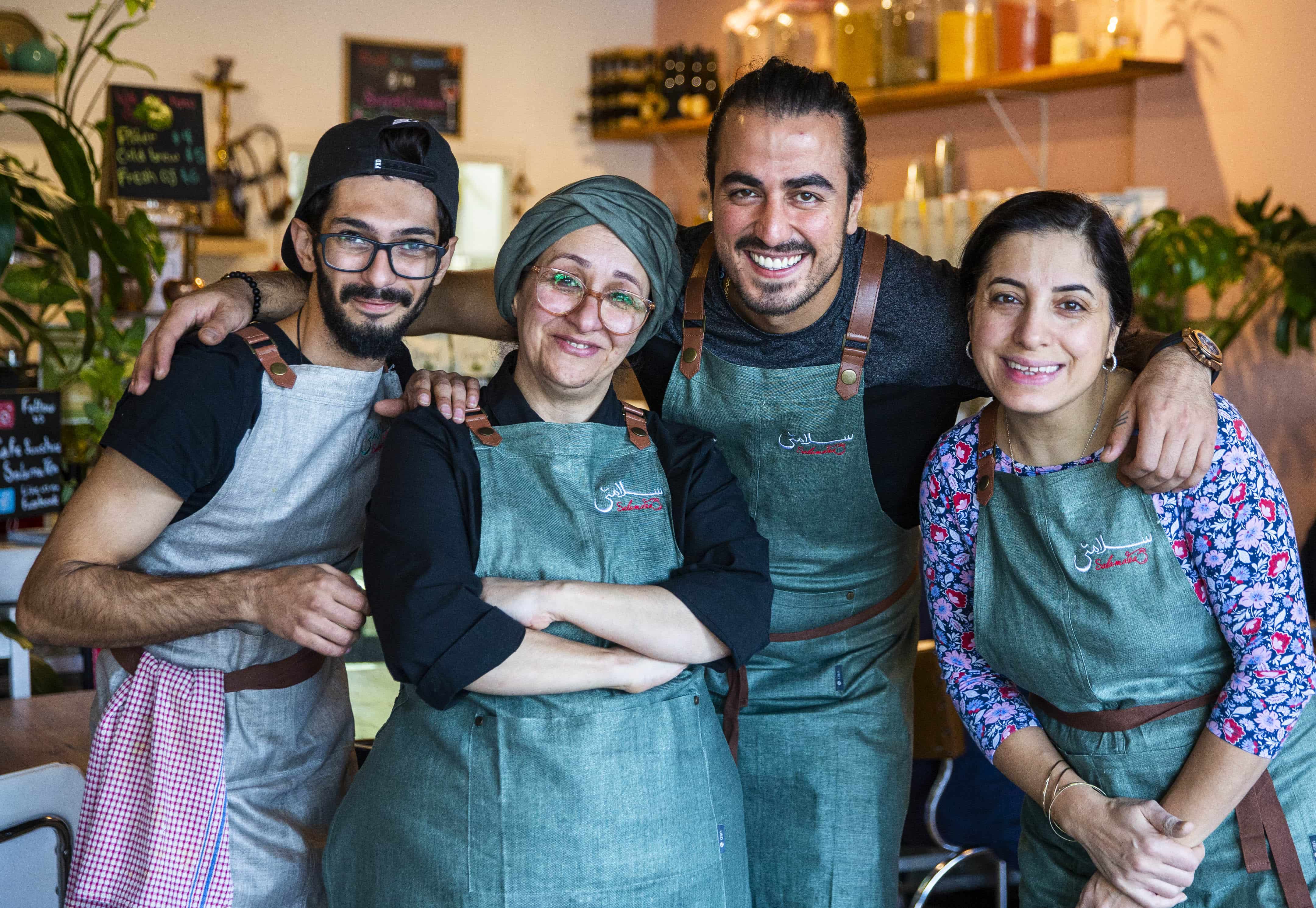 Australia. Hamed Allahyari and work colleagues at SalamaTea cafe
