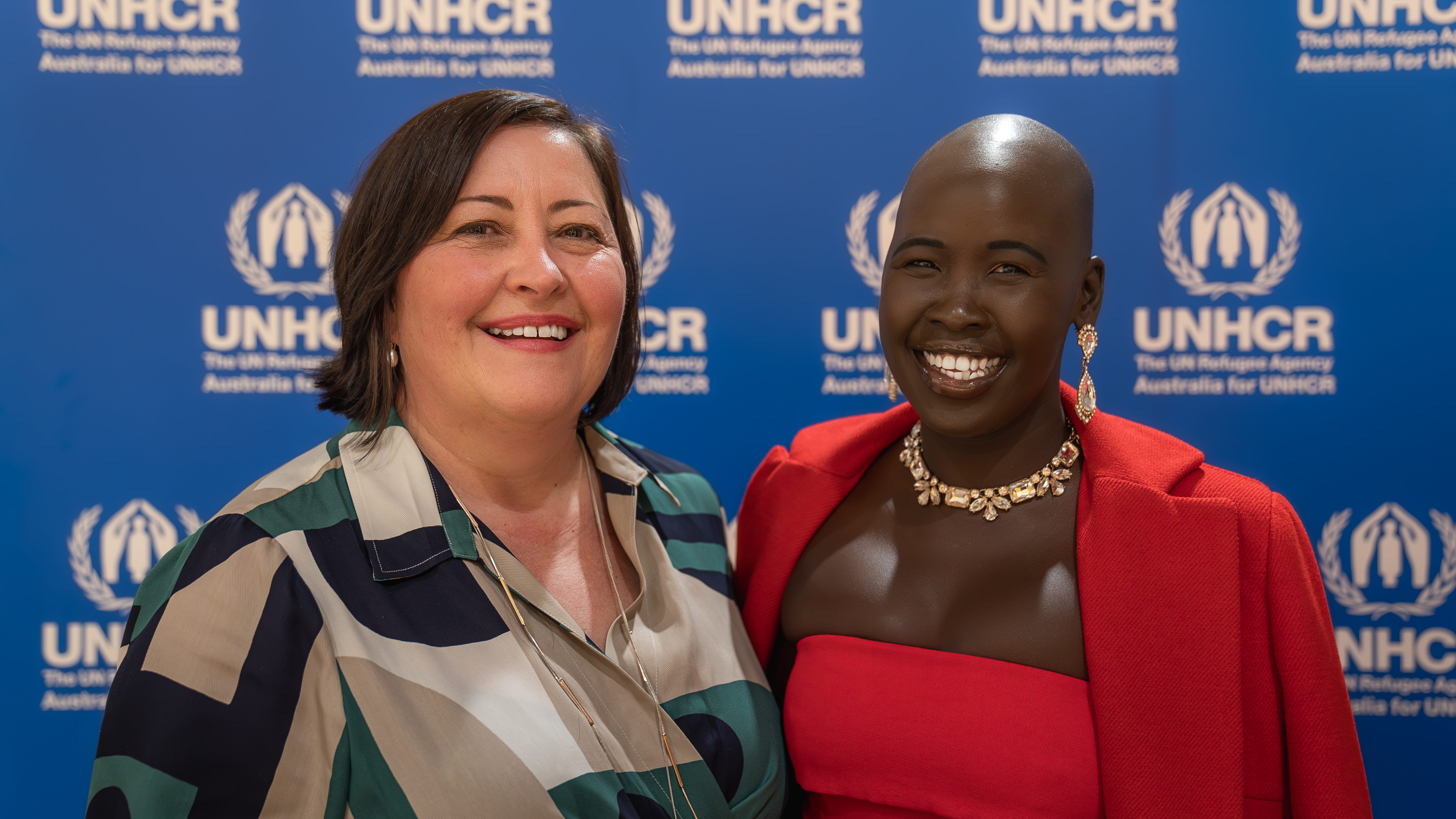 2023 World Refugee Day Event showing Trudi Mitchell and Anyier Yuol