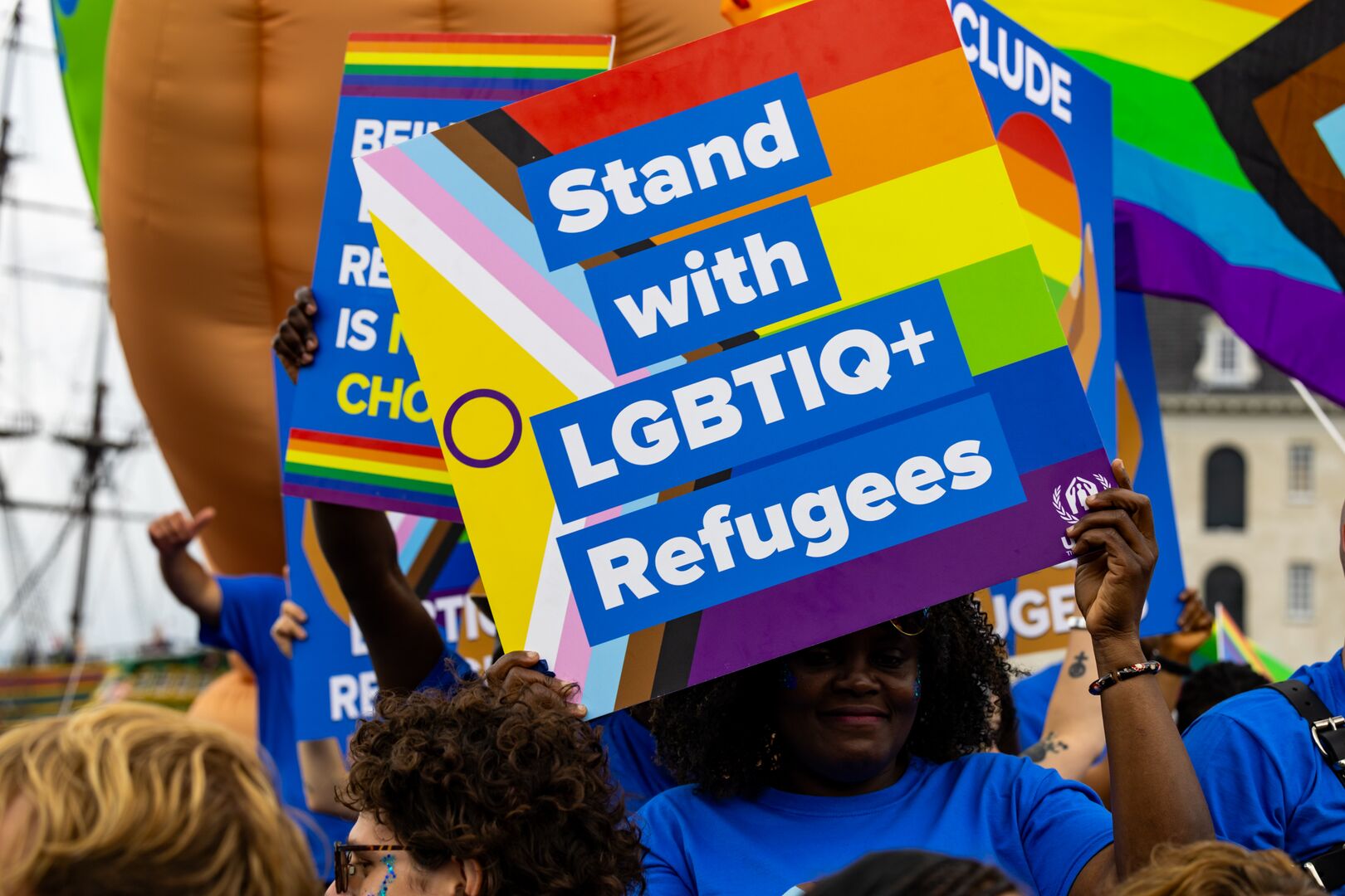 Website The Netherlands. LGBTIQ+ Refugees And Asylum Seekers Celebrate Pride On UNHCR’S Boat During The Amsterdam Canal Parade 2023.