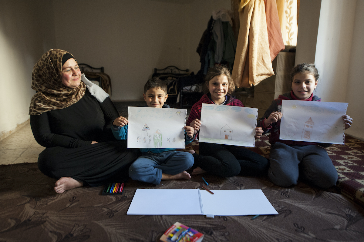 Jordan. Syrian Refugee Family Living In Amman 